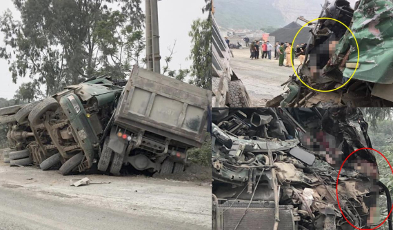 Hà Nam: 2 xe tải chở vật liệu xây dựng đấu đầu, tài xế chết thảm trong khoang lái