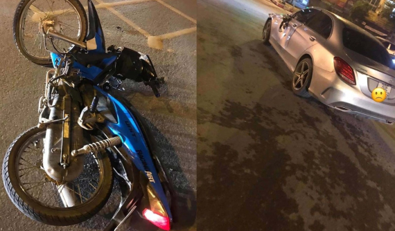 Hà Nội: Thanh niên "ngất lên ngất xuống" sau khi vượt đèn đỏ, tông trúng xe sang Mercedes-Benz