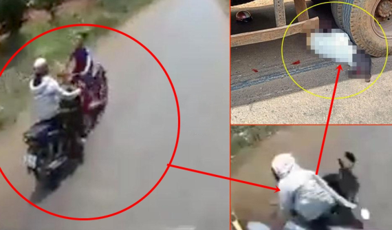 Video: Người phụ nữ chạy xe máy suýt chết thảm dưới bánh xe tải vì pha vượt ẩu của mình