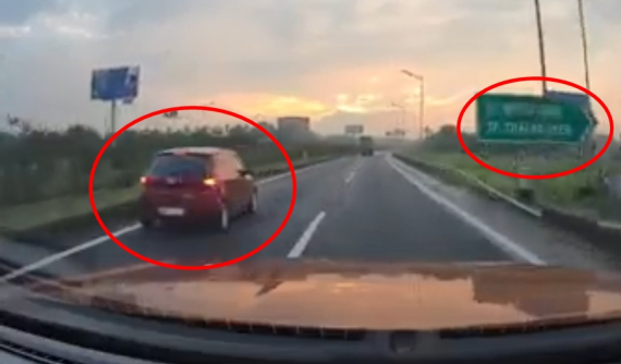 Video: Xe Hyundai i10 đi lùi trên cao tốc Hà Nội - Thái Nguyên suýt bị xe container tông trúng