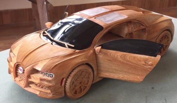 Chứng kiến thợ mộc Việt Nam khéo léo tạo nên mô hình Bugatti Chiron bằng gỗ