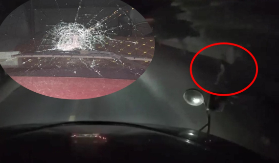 Video: Thanh niên ném đá xe khách rồi bỏ chạy ở Hải Dương