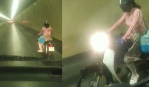 Chạy xe máy vun vút trong hầm Hải Vân, "nữ Ninja" bị lực lượng chức năng truy tìm