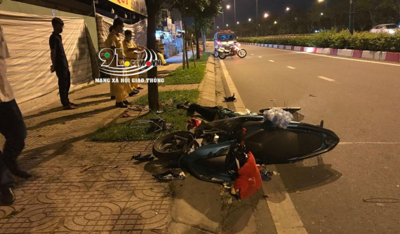 Thủ Đức: Xe máy tông vào gốc cây bên đường, cả gia đình thương vong