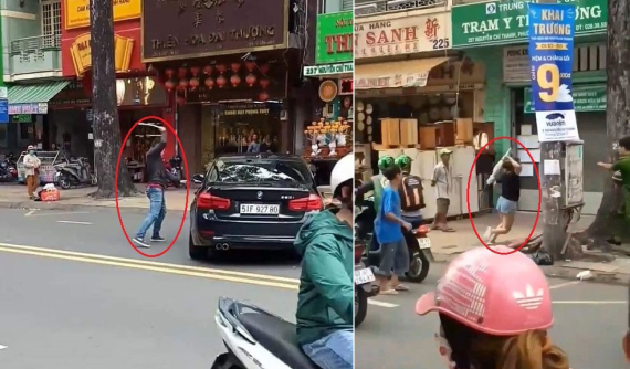 Video: Thanh niên dùng gậy sắt đập ô tô BMW, bị nữ tài xế lái xe đuổi vòng vòng trên đường Sài Gòn
