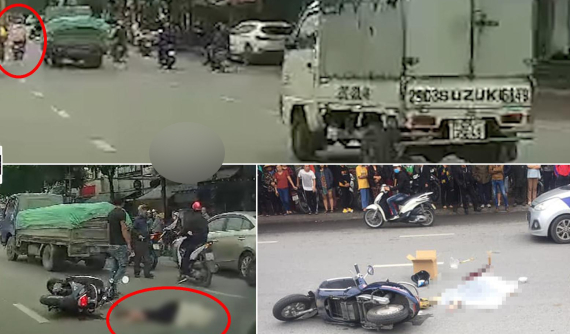 Video: Va chạm với xe tải nhỏ, cô gái chạy xe máy tử vong tại chỗ