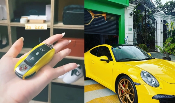 Bạn gái CEO Tống Đông Khuê khoe chìa khoá Porsche khiến dân mạng tưởng nhầm là Panamera
