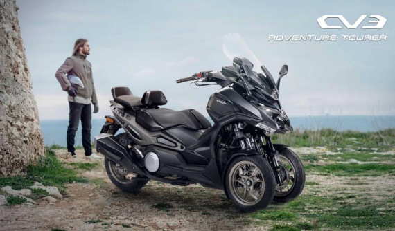 Xe ga 3 bánh phân khối lớn KYMCO CV3 ra mắt, sở hữu động cơ 550cc, có khả năng nghiêng khi vào cua