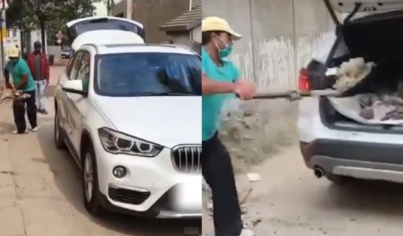 Người đàn ông dùng BMW X1 làm xe chở rác để bày tỏ sự bức xúc với dịch vụ của đại lý