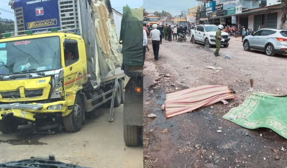 Lâm Đồng: Xe tải tông hàng loạt xe máy và ô tô khiến 2 cô gái tử vong