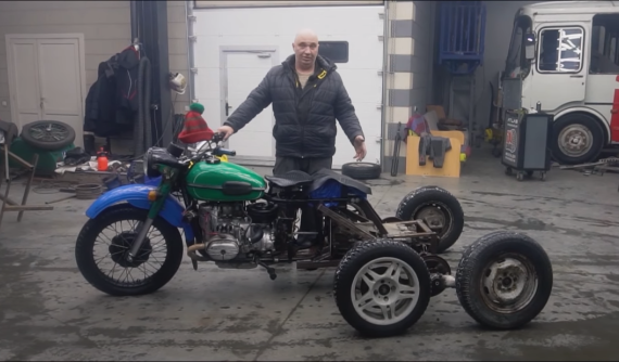Chứng kiến người Nga tự chế xe ATV 5 bánh từ một chiếc mô tô Ural cũ