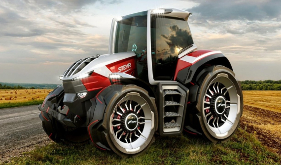 Steyr Konzept - Mẫu máy kéo nông nghiệp cực tân tiến, đi kèm một máy bay drone của tương lai