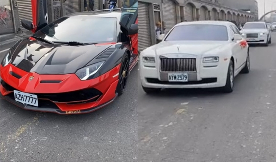 Choáng váng với video quay 9 chiếc Rolls-Royce và 6 siêu xe Lamborghini đi rước dâu ở Đài Loan