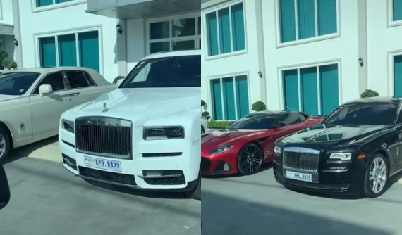 Video quay cảnh khu phố giàu tại Campuchia với dàn xe Rolls-Royce đậu đầy ngoài sân gây choáng cư dân mạng