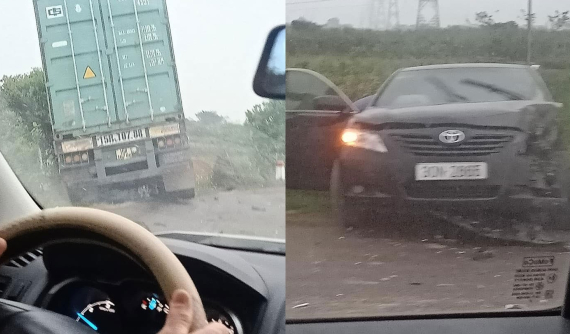 Video: Xe container lao sang làn đường ngược chiều, tông trúng Toyota Camry tại Hưng Yên