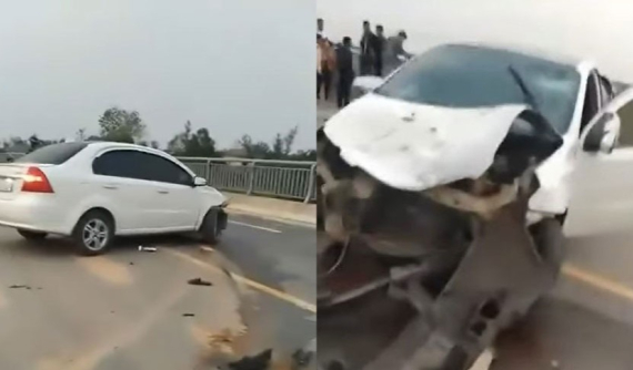 Quảng Trị: Trốn chốt kiểm tra nồng độ cồn, tài xế ô tô tông 4 học sinh trên cầu, 2 em rơi xuống sông