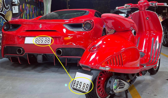 Góc sưu tầm biển, sưu tầm màu của siêu xe và siêu xe tay ga khiến không ít người choáng ngợp