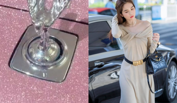 Ngọc Trinh khoe video xe đắt tiền Rolls-Royce với nắp capô màu hồng không thể nổi bật hơn