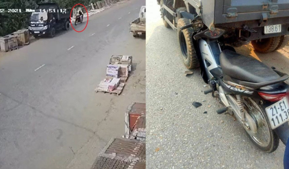 Video: Lao thẳng xe máy vào đuôi ô tô tải đang đỗ, nam học sinh tử vong tại Yên Bái