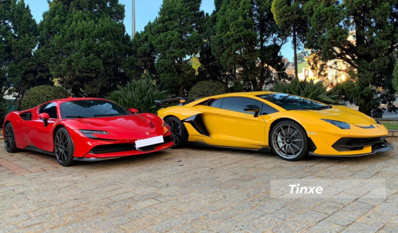 Ferrari SF90 Stradale và Lamborghini Aventador SVJ đọ dáng cùng nhau tại Đà Lạt, mỗi xe có cá tính riêng