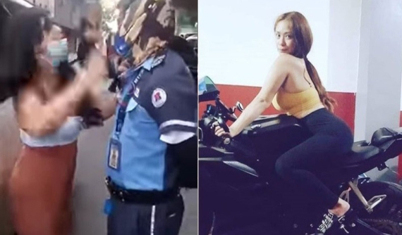 Video: Nữ người mẫu đi Toyota Fortuner túm áo và đánh cảnh sát khi bị phát hiện không có bằng lái ô tô