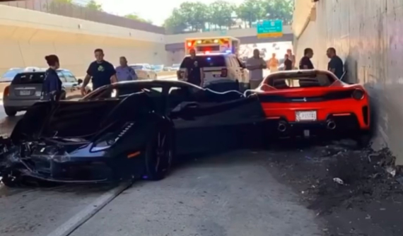 Video quay khoảnh khắc 3 chiếc Ferrari tông liên hoàn trong sự kiện dành cho siêu xe