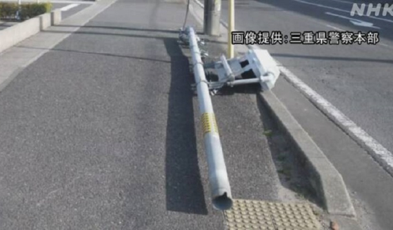 Cột đèn tín hiệu giao thông gãy đổ sớm hơn dự kiến vì bị chó "trút bầu tâm sự" quá nhiều