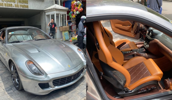 Siêu xe Ferrari 599 GTB của doanh nhân Hải Phòng lần đầu lộ ảnh xuất hiện trên đường phố