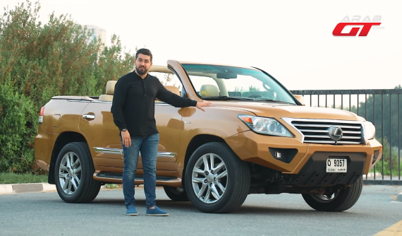 Đây là chiếc Lexus LX570 biến hóa mui trần hoàn toàn để đáp ứng nhu cầu người nuôi chim ưng