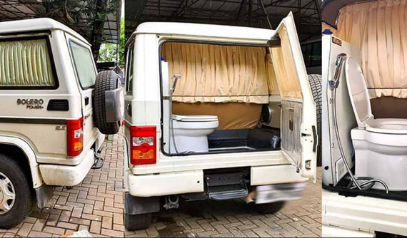 Thêm một chiếc SUV nữa được dân chơi Ấn Độ lắp bồn cầu trên xe