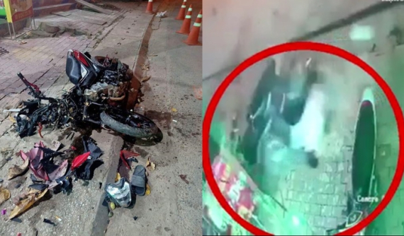 Video: Thanh niên chạy xe máy với tốc độ cao, tông vào gốc cây bên đường ở Yên Bái