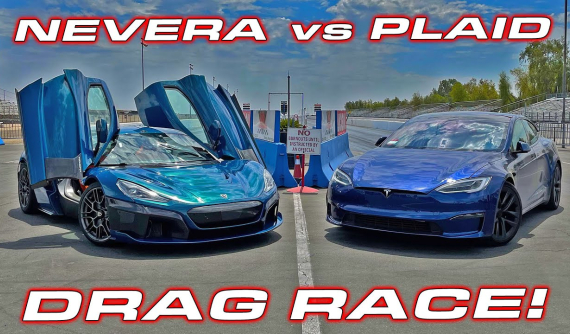 Rimac Nevera "hủy diệt" Tesla Model S Plaid trên đường đua drag