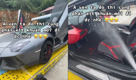 Choáng với phong cách chào mừng siêu xe Lamborghini đầu tiên về Hòa Bình của đại gia lan đột biến