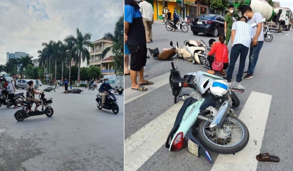 Video: Thanh niên điều khiển xe máy lao như cơn gió qua ngã tư, gây tai nạn cho 1 người phụ nữ