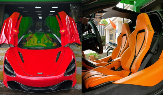 Hết sơn đổi màu rồi độ công suất khủng, siêu xe McLaren 720S đầu tiên về nước được thay da nội thất