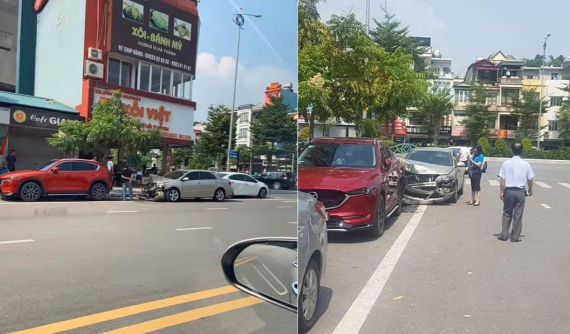 Video: Luống cuống khi sang đường, tài xế Toyota tông liên hoàn 2 ô tô khác tại Quảng Ninh
