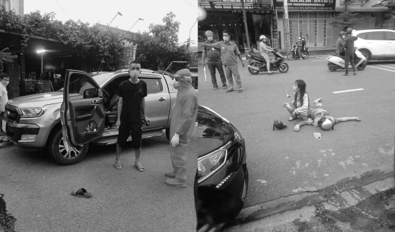 Bình Dương: Tài xế ô tô Ford Ranger mở cửa bất cẩn gây tai nạn, 1 người đi xe máy bị thương nặng