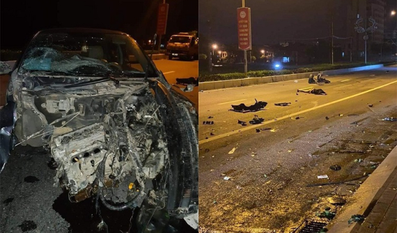 Video: Toyota Vios tông cột điện và gốc cây khiến người ngồi trên ghế phụ văng ra ngoài tại Ninh Bình