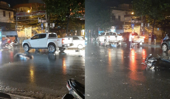 Video: Xe máy va chạm với xe đạp điện rồi đối đầu xe bán tải khiến thanh niên tử vong tại Thái Nguyên