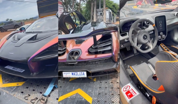 Video: McLaren Senna của Hoàng Kim Khánh nằm trên xe chuyên dụng đi bảo dưỡng