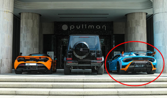Lamborghini Huracan STO bất ngờ có mặt tại Vũng Tàu, đi đón là siêu xe mui trần McLaren 720S Spider