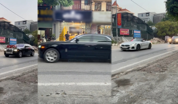 Lại xuất hiện video đám cưới của đại gia Việt với dàn xe đưa dâu toàn Rolls-Royce, còn có cả BMW Z4 mui trần