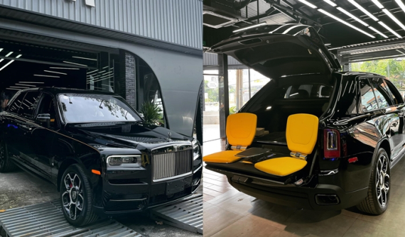 Rolls-Royce Cullinan Black Badge mới về nước với nội thất tràn ngập carbon cùng điểm nhấn ghế ngắm cảnh màu nổi