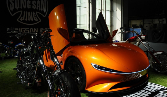 Songsan Motors SS GT - Mẫu concept coupe 4 cửa chạy điện, có cánh cửa như Lamborghini