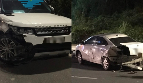 Video: Va chạm với xe Range Rover, Toyota Vios xoay 180 độ trên đường, đuôi xe hư hỏng nặng
