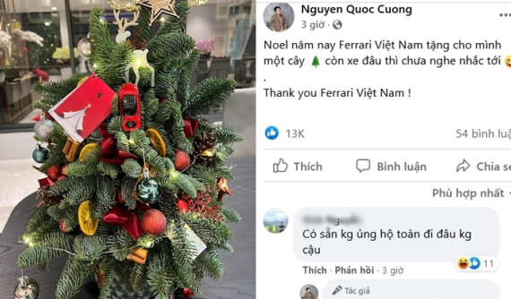 Khoe quà giáng sinh từ Ferrari Việt Nam, Cường "Đô-la" còn nhắc khéo việc bàn giao SF90 Stradale