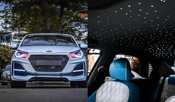 Kia Soluto được chủ xe chi hơn trăm triệu đồng "lột xác" từ trong ra ngoài, điểm nhấn là body kit hầm hố và trần xe đầy sao