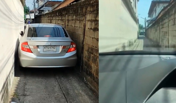 Video: Nữ tài xế cụp cả hai gương của chiếc Honda Civic, chạy qua ngõ rộng chưa đến 2 m