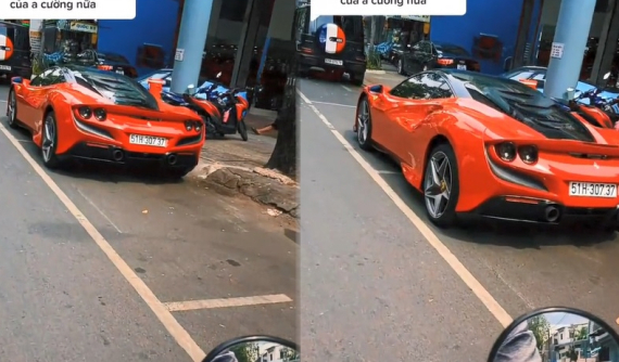 Không chọn Mercedes-AMG 63 như Minh "Nhựa", Cường "Đô-la" lại đồng hành cùng siêu xe Ferrari F8 Tributo đi tham quan showroom siêu xe