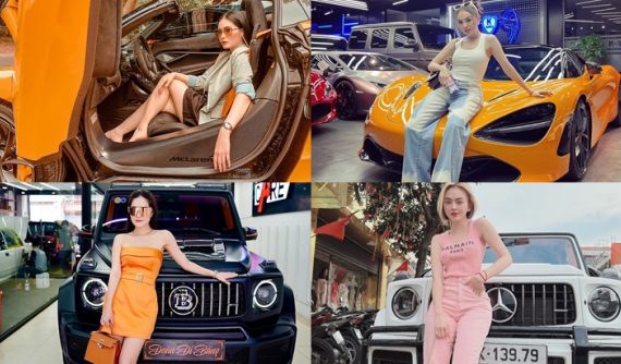 Bộ sưu tập xe của 2 hot girl kem trộn Trang Nemo và Đoàn Di Băng, cùng lứa 9X, chung đam mê sở hữu siêu xe